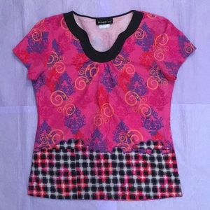 Los Angeles Rose Scrub Top Size Medium